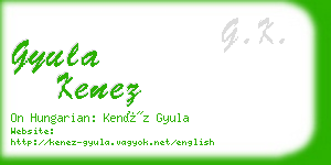 gyula kenez business card